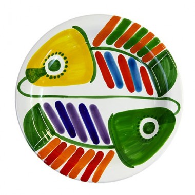 Handmade sicilian ceramic Round plate Filicudi De Simone Pottery Handmade sicilian ceramic Round plate Filicudi De Simone Pottery
